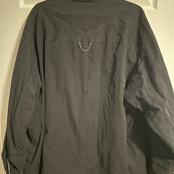 Harley-Davidson Black Lightweight Shirt Jacket reversible w/ logo on back - Picture 2 of 7
